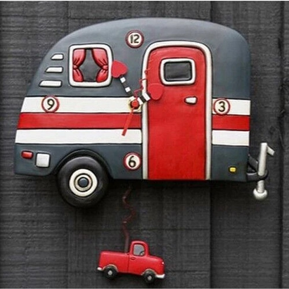 Allen Designs Camper Life Wall Clock P2150 New NIB RV camping pendulum truck